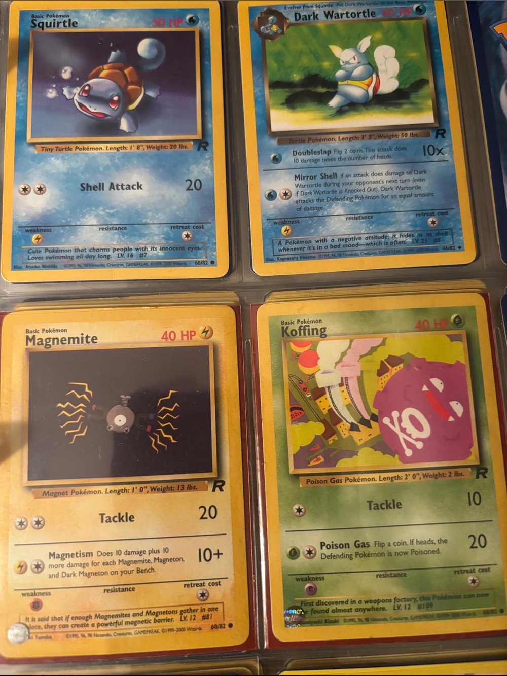 Team rocket vintage pokemon cards